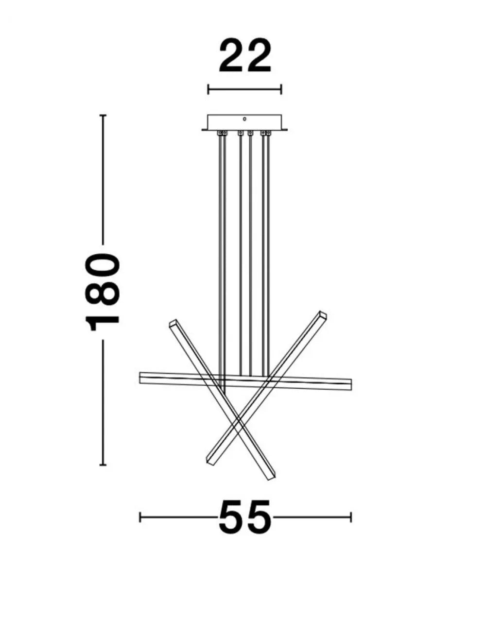 Candelabru din Aluminiu Negru H180xL55cm IP20 41W 4183lm 3000k LIOR