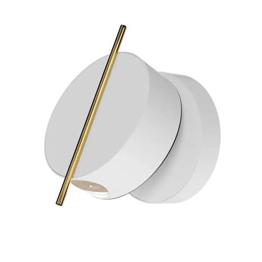 Aplica perete din Aluminiu Alb/Alama H14xD10cm Nuance