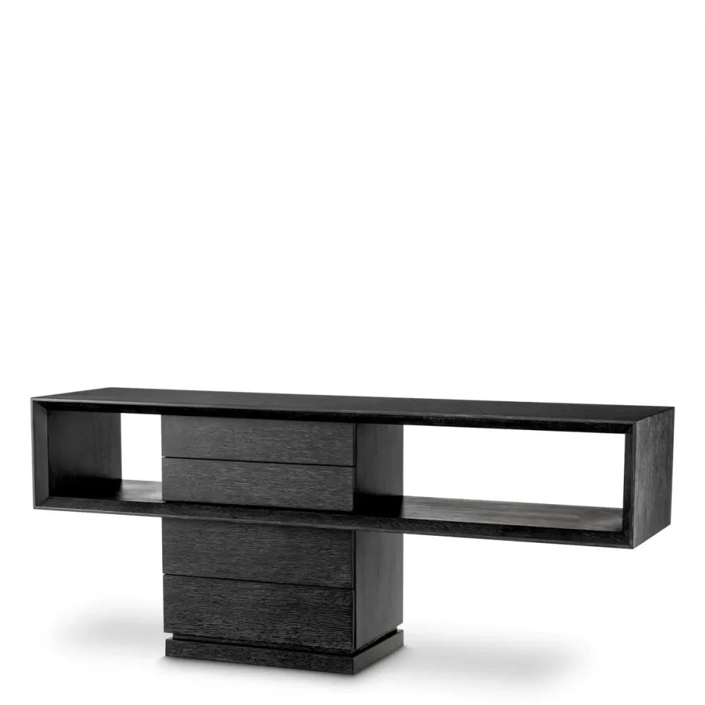 Consola din Furnir de stejar Gri carbune L180xH76cm Mantua Eichholtz