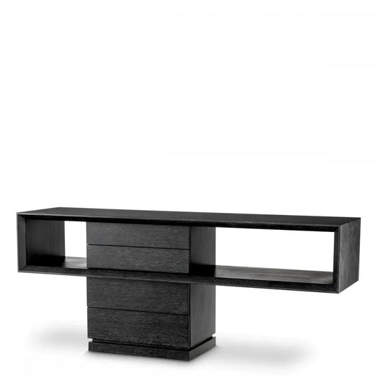 Consola din Furnir de stejar Gri carbune L180xH76cm Mantua Eichholtz