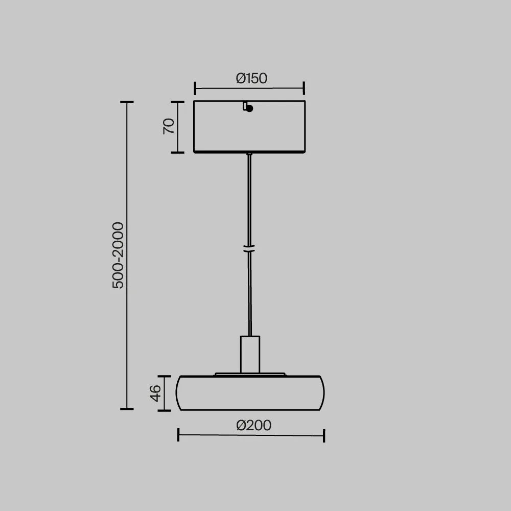 Pendul din Metal Negru H200xD20cm Float
