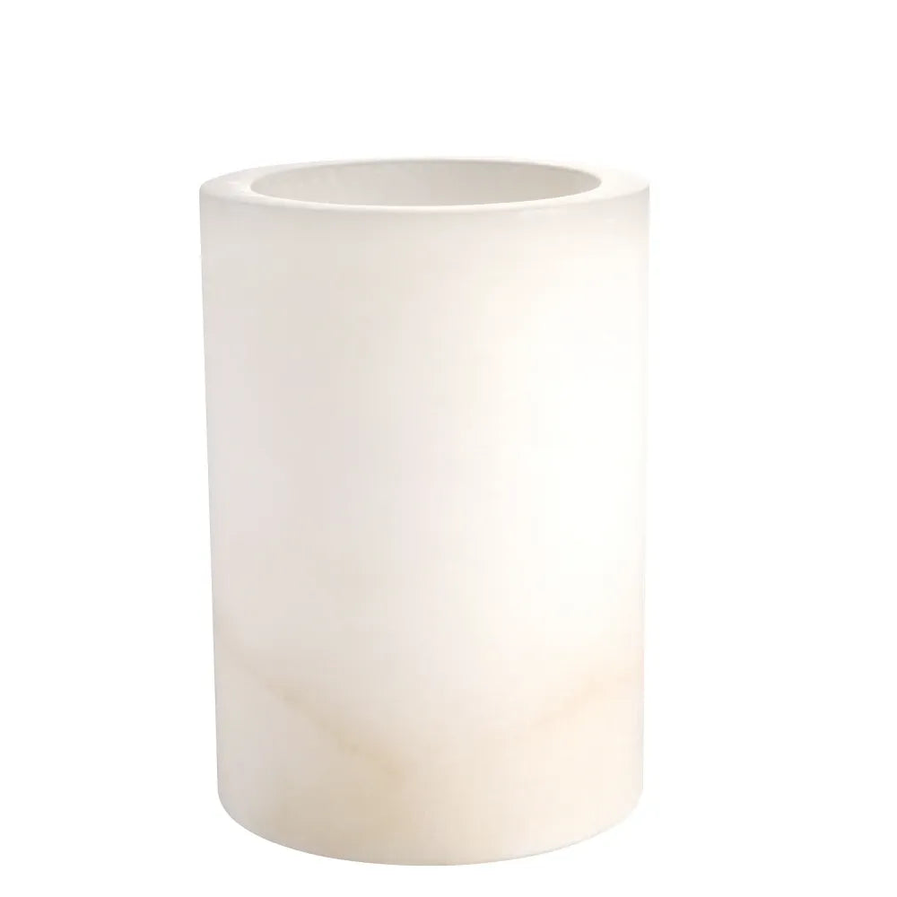 Suport lumanare din Alabastru Alb D14cm Mercer S Eichholtz