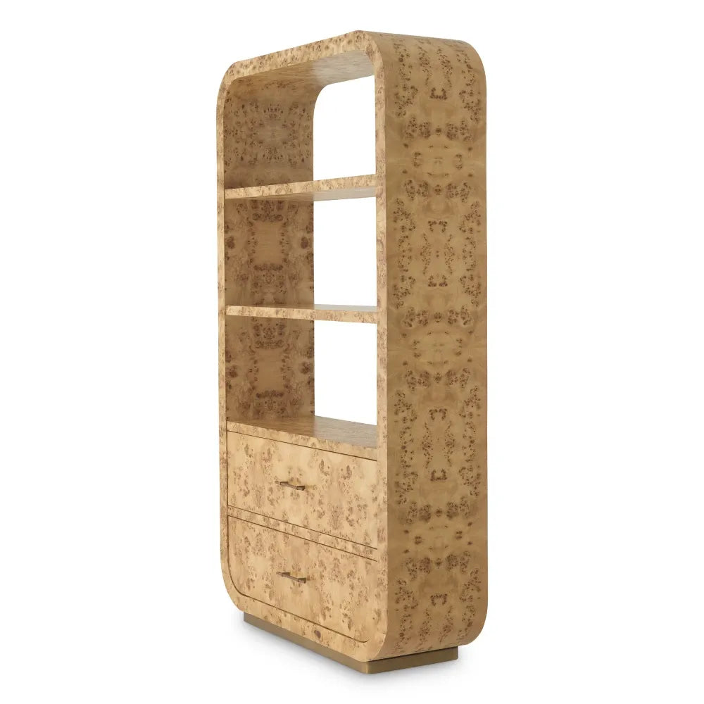 Biblioteca din Furnir mappa burl Maro deschis L120xH210cm Quinton Eichholtz
