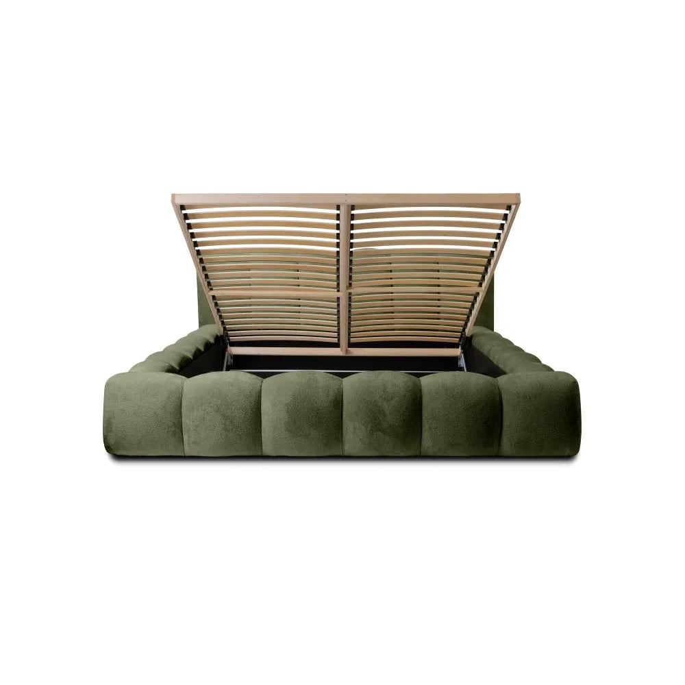 Pat 180x200cm tapitat cu Chenille Verde Dallas