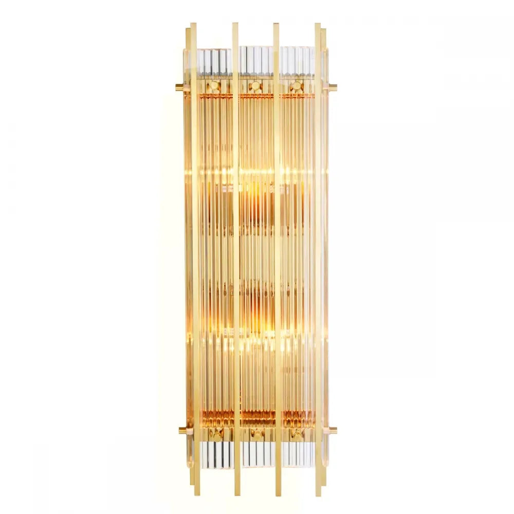 Aplica de perete din Metal Auriu si Sticla Transparent H65xL23cm Sparks L Eichholtz