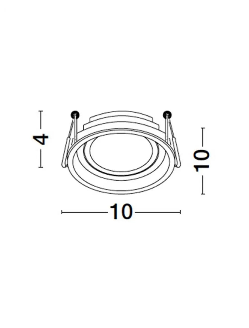 Spot incastrat din Aluminiu Negru H4xD10cm IP20 10W GU10 Selenite