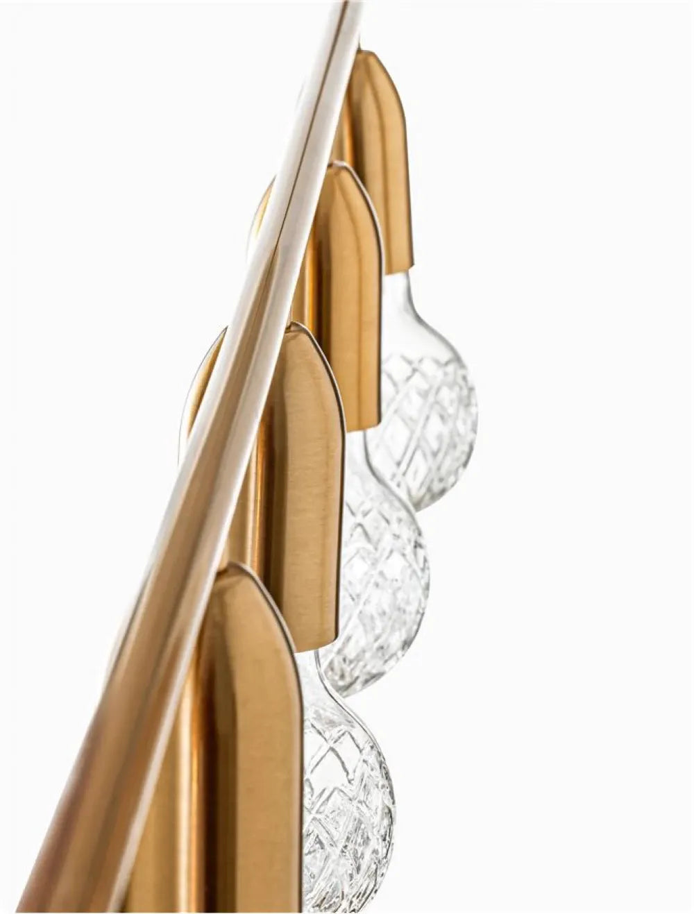 Lustra structura din Metal Alama si abajur din Sticla Transparent H120xL128cm IP20 VEDA