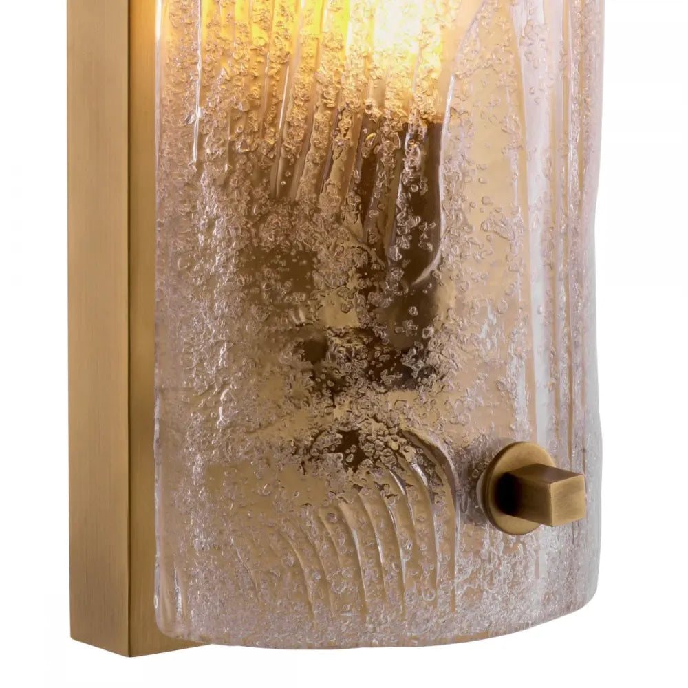 Aplica de perete din Otel inoxdabil Alama si Sticla Transparent H46xL15cm Lagos Eichholtz