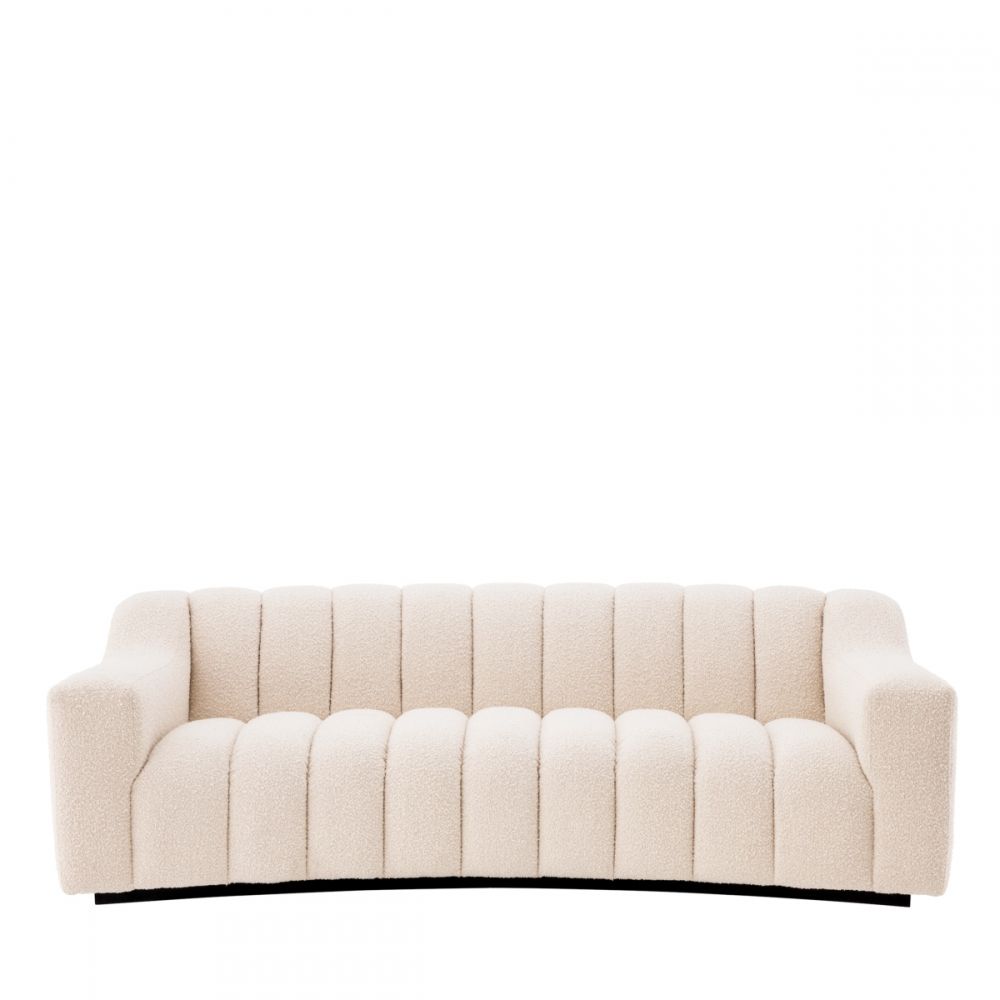 Canapea fixa Kelly S Eichholtz tapitata cu Stofa boucle Crem L234cm