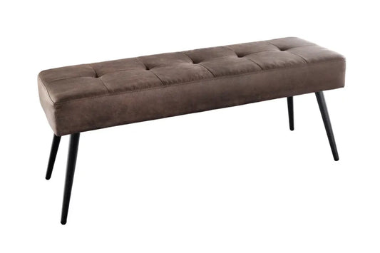 Bancheta din Metal Negru si Microfibra Maro H45xL100cm Boutique