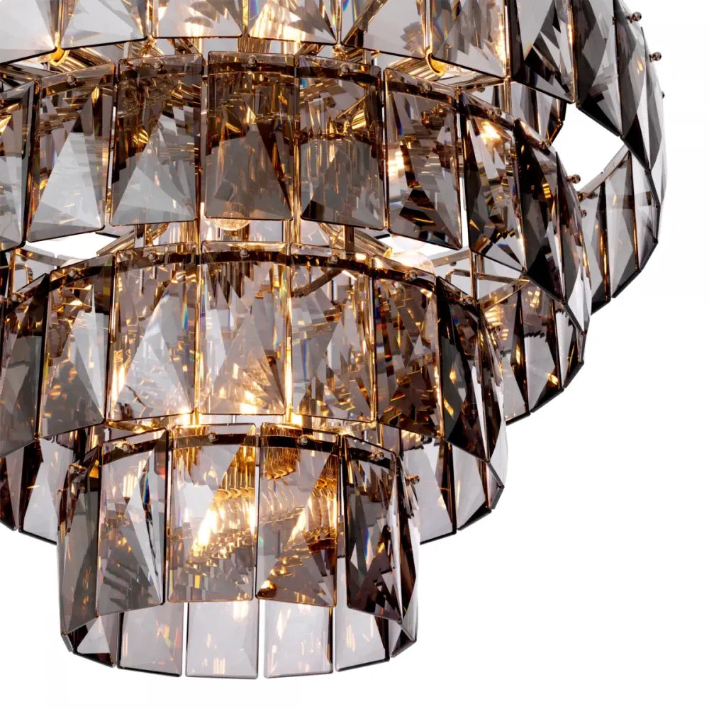 Candelabru din Metal Argintiu si Cristal Fumuriu H80xD80cm Amazone L Eichholtz
