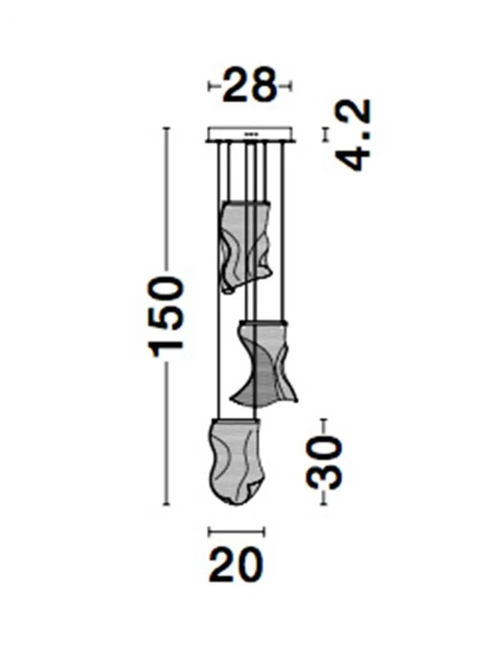 Candelabru structura din Aluminiu Auriu si abajur din Acrilic Transparent H150xL28cm IP20 16W 1193lm 3000k SIDERNO