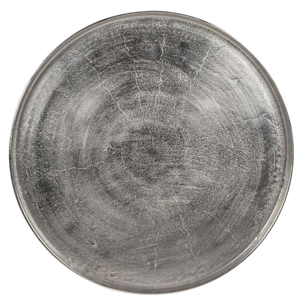 Masuta de cafea rotunda din Aluminiu si Metal Gri/Negru D70xH45cm Lyam Richmond Interiors