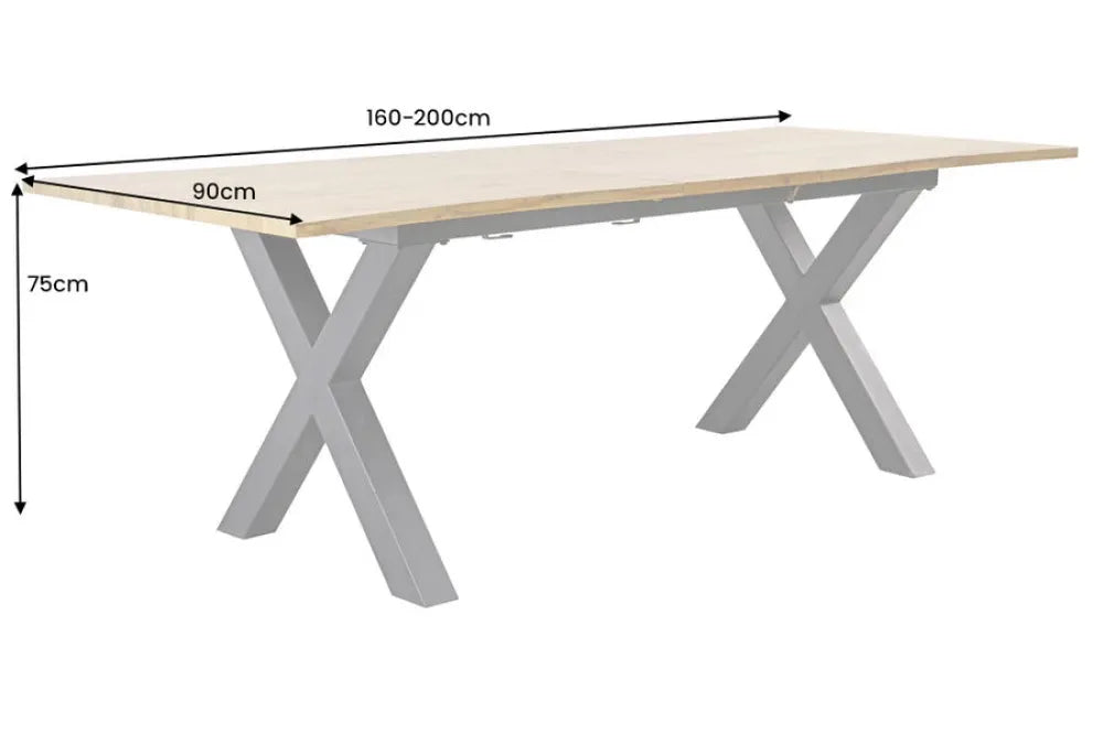 Masa din Derivat din lemn Maro si Metal Negru L160-200xH75cm Wild