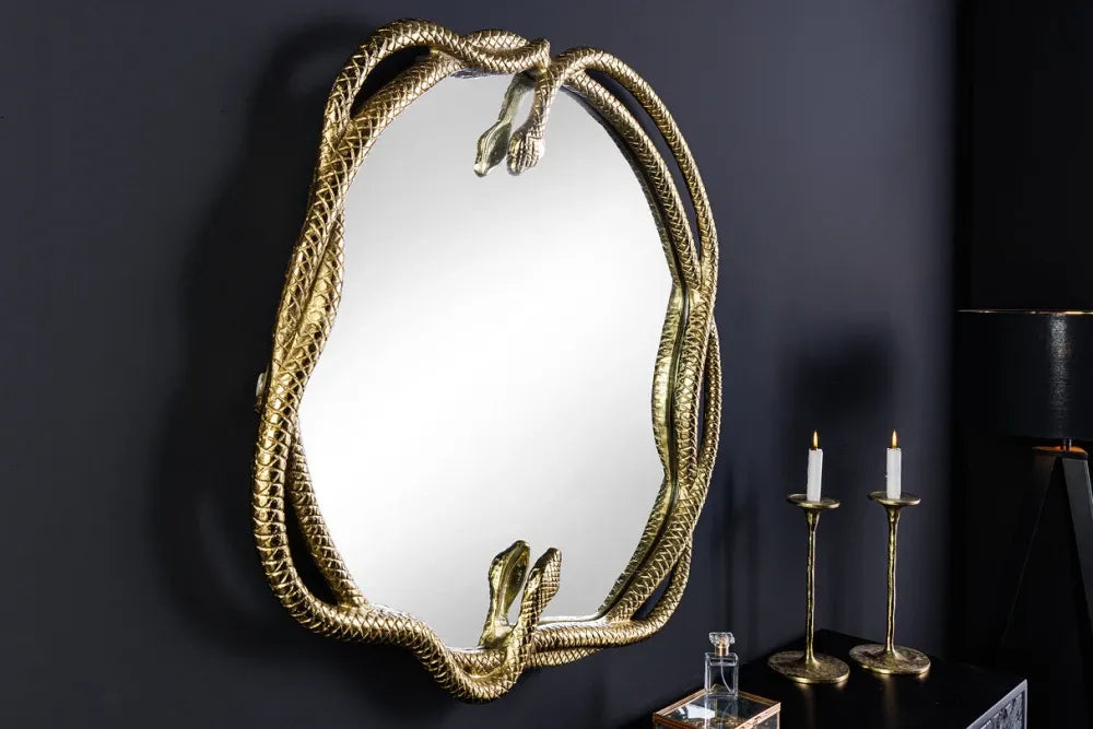Oglinda cu rama din Metal Auriu H52xL50cm Snake L