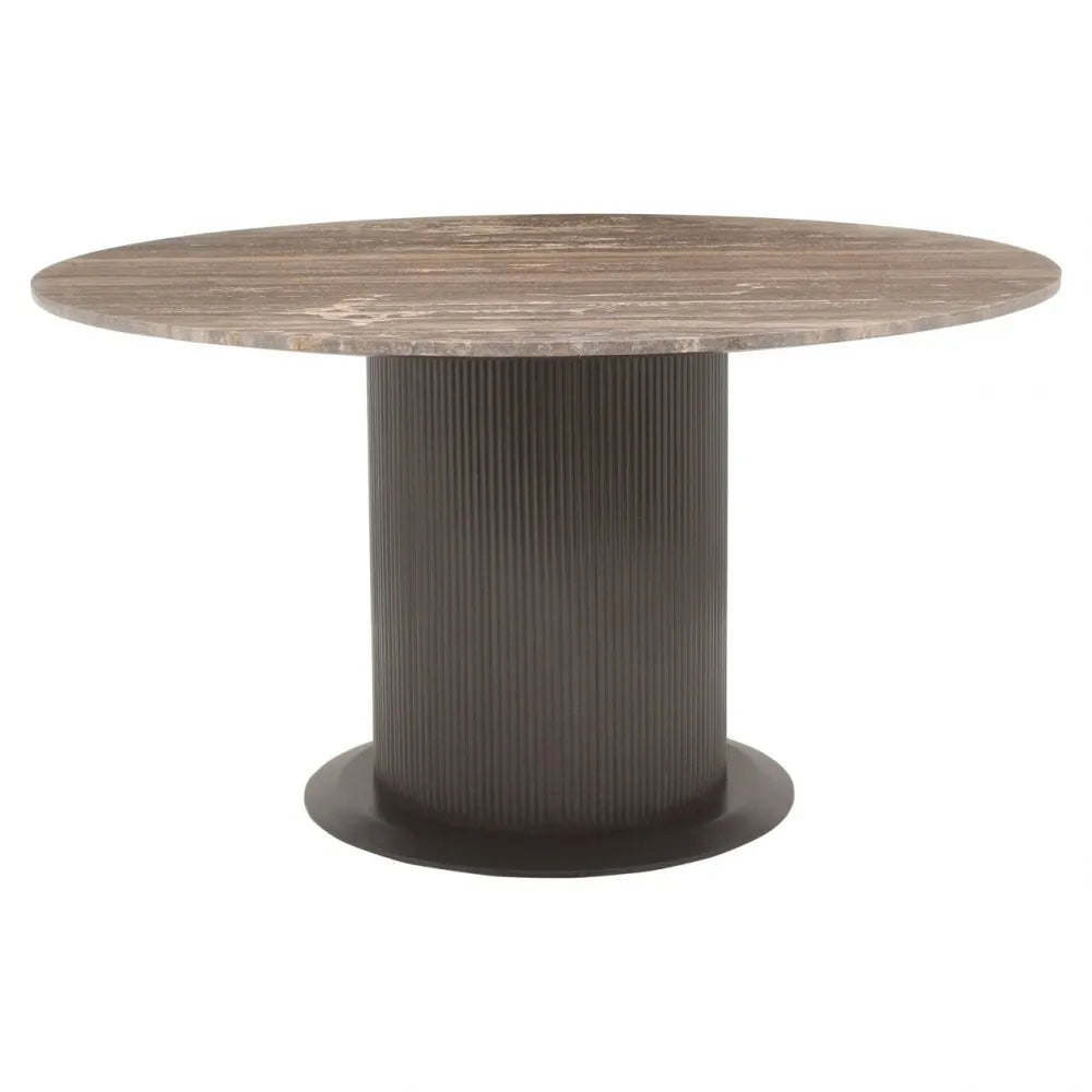 Masa rotunda din MDF/Metal Maro si Travertin Maro D140xH76cm Russo Richmond interiors
