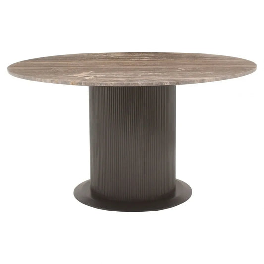 Masa rotunda din MDF/Metal Maro si Travertin Maro D140xH76cm Russo Richmond interiors