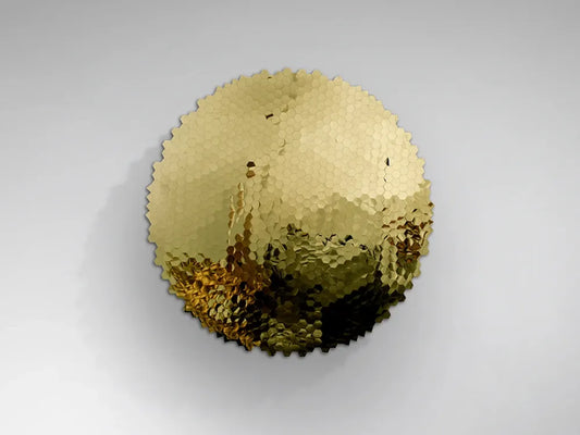 Decoratiune de perete din Otel inoxidabil Auriu D100cm Matrix