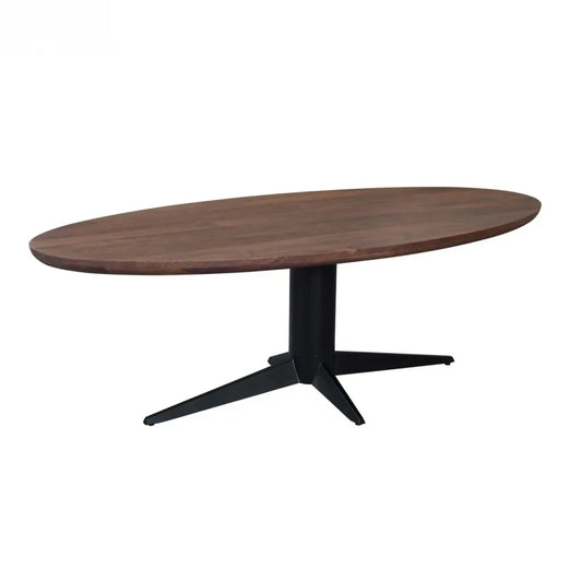 Masa ovala din Metal Negru si Lemn de mango Maro L230xH76cm Stafford Richmond interiors