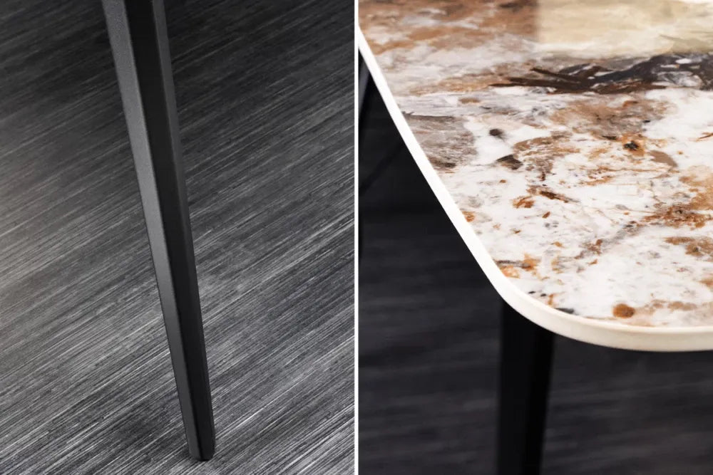 Masa din Ceramica Multicolor si Metal Negru L180xH90cm Milano