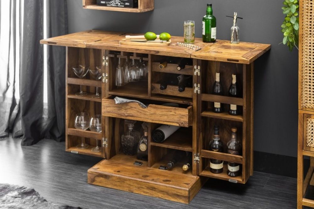 Bar din Lemn masiv de palisandru Maro Mosaico L65/130xH100cm