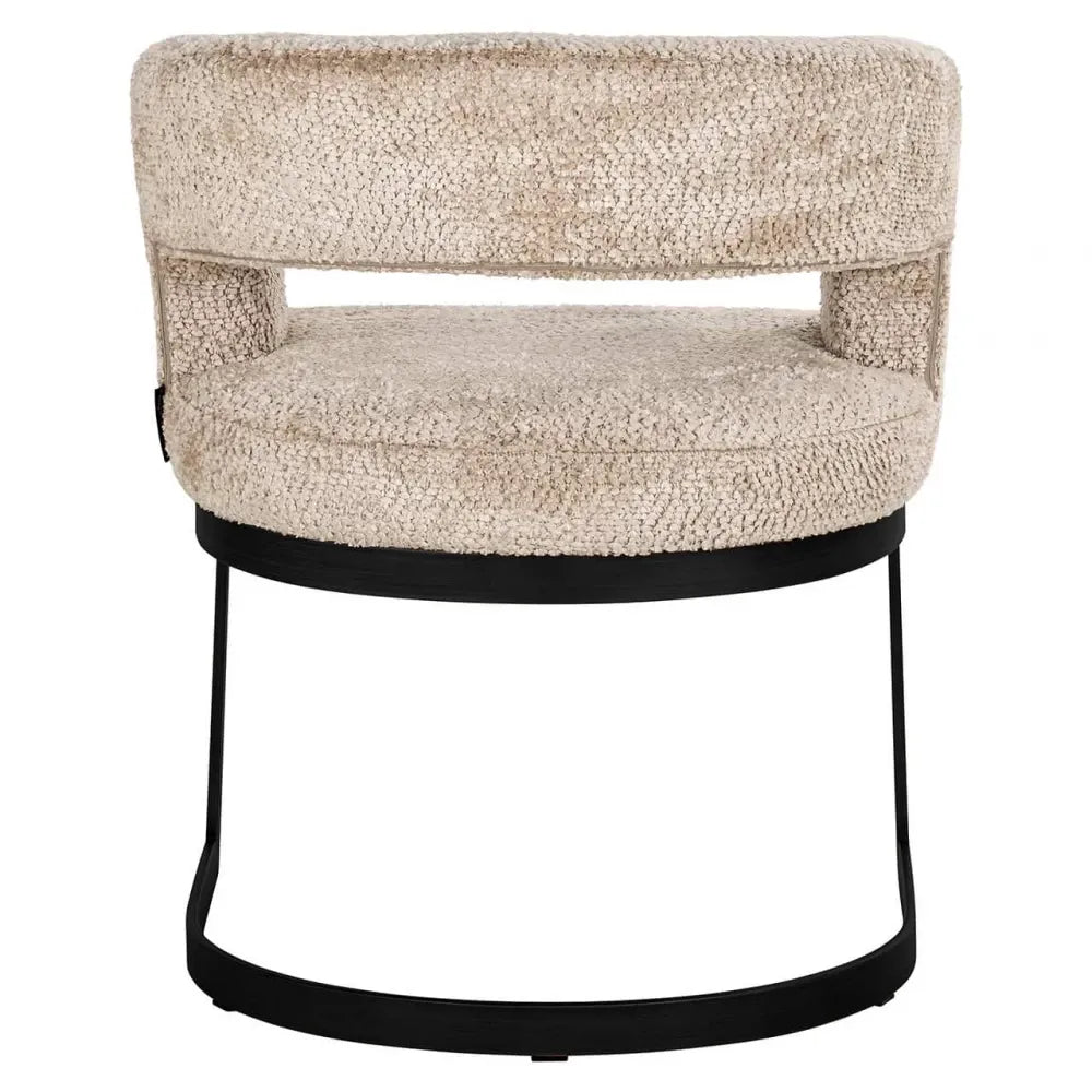 Scaun tapitat cu Stofa be lovely Bej cu picioare din Metal Negru H78xL64xA60cm Ellis Richmond interiors