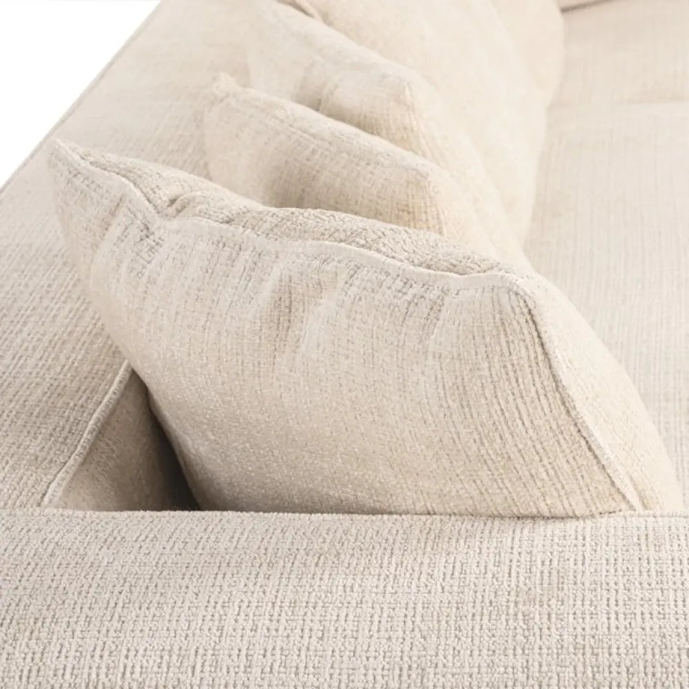 Coltar fix simetric tapitata cu Chenille Bej L308cm Lusso Richmond Interiors
