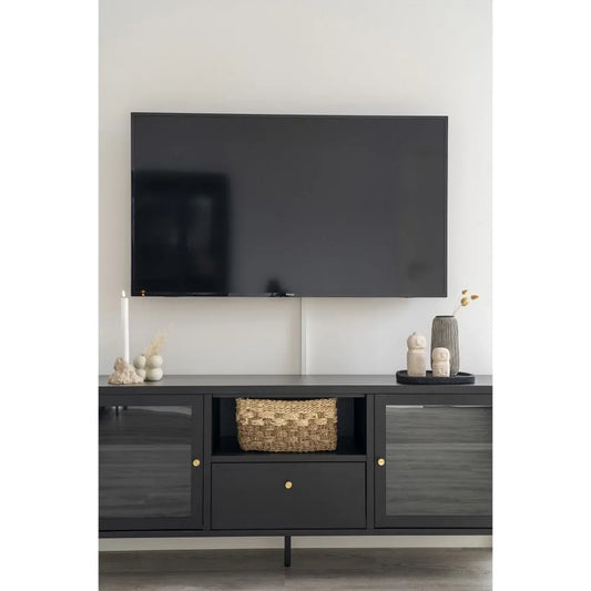 Comoda TV din Metal Negru L150xH60cm Dalby