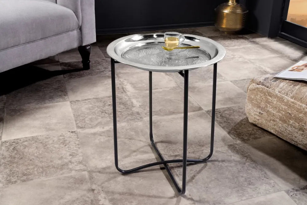 Masuta laterala din Metal Negru L40xH49cm Casablanca
