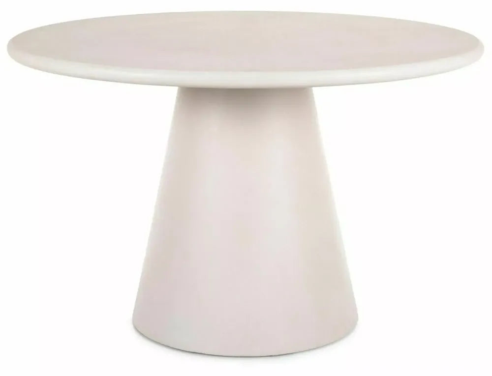 Masa rotunda din MDF+Microciment Ecru D120xH76cm Aurora