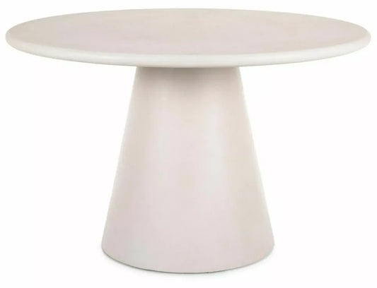 Masa rotunda din MDF+Microciment Ecru D120xH76cm Aurora