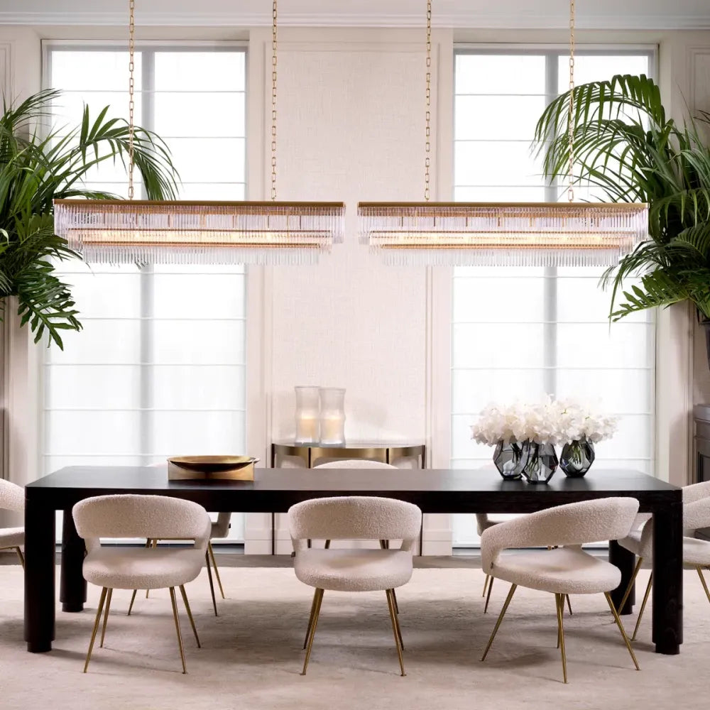 Candelabru din Metal Alama si Sticla Transparent H33xL140cm East rectangular Eichholtz