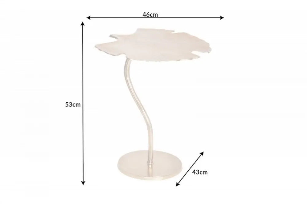 Masuta laterala Asimetrica din Metal Auriu L46xH53cm Ginkgo
