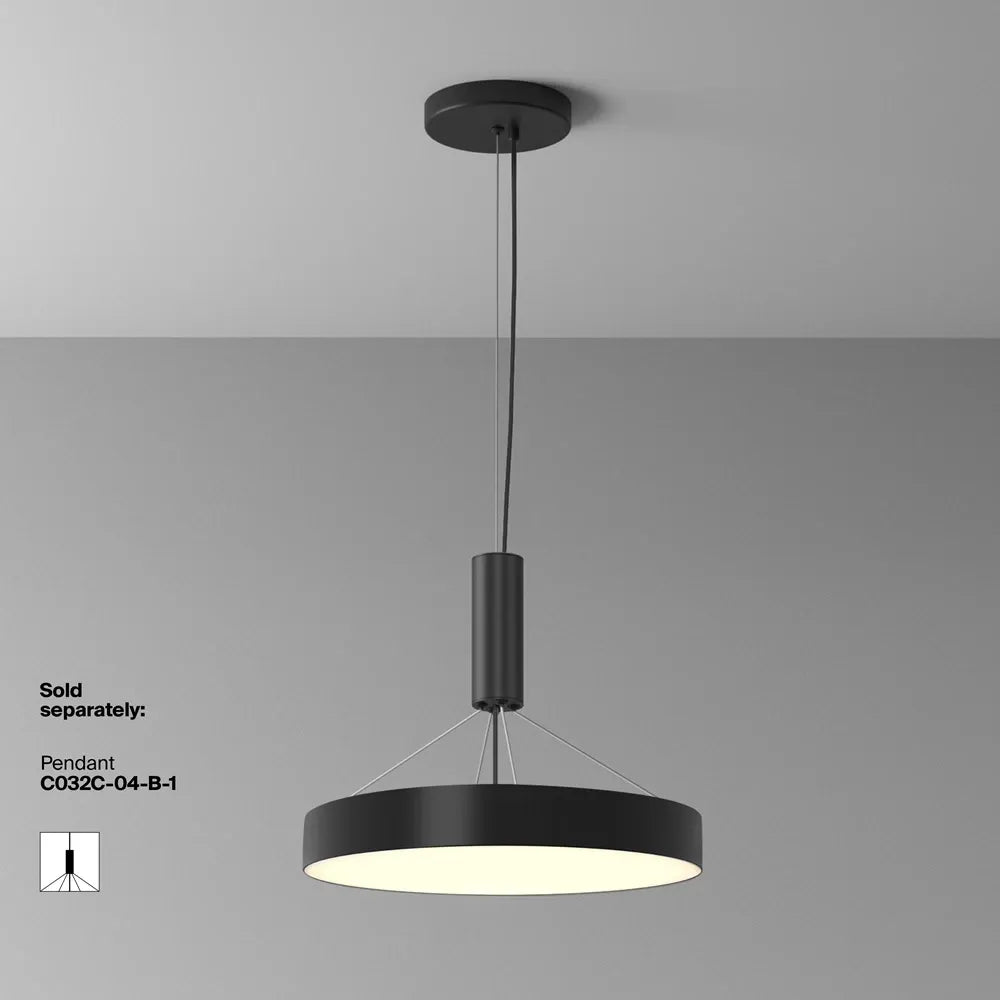 Plafoniera din Aluminiu Negru H6xD40cm Zon
