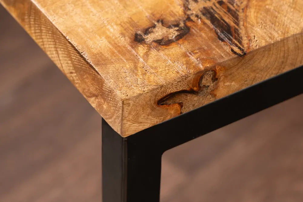 Masuta laterala din Lemn de mango Maro si Metal Negru L26xH62cm Gaston