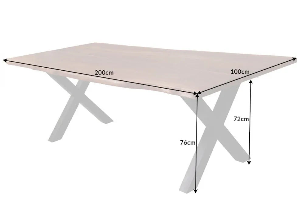 Masa din Lemn de sheesham Maro si Metal Negru L200xH76cm Amazonas