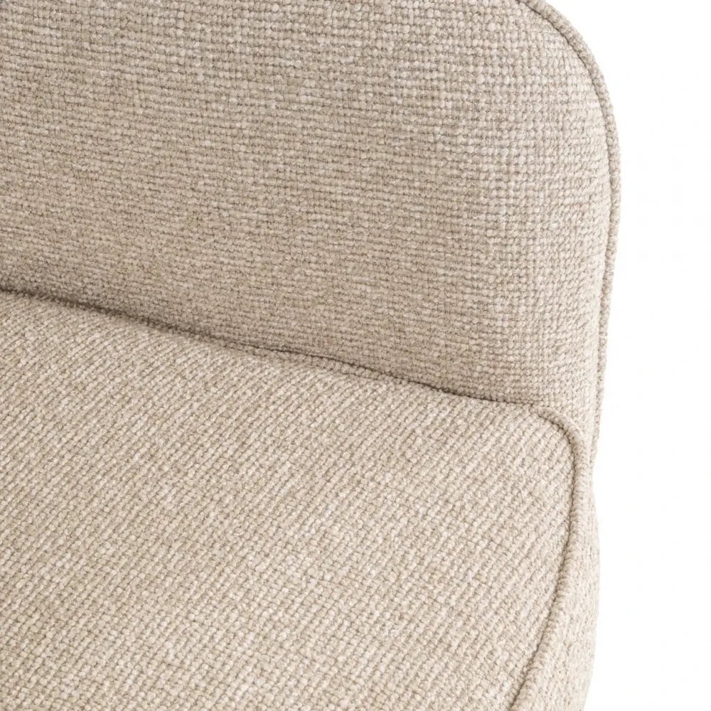 Scaun rotativ din Stofa Bej si Metal Alama L59xH90cm Ginerva  Richmond interiors