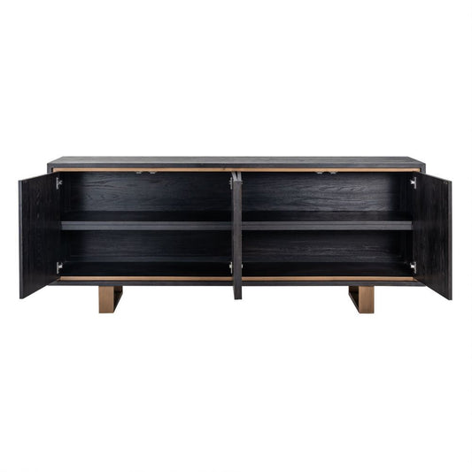 Comoda din Lemn masiv de stejar si Metal Negru/Auriu L200xH81cm Hunter Richmond Interiors