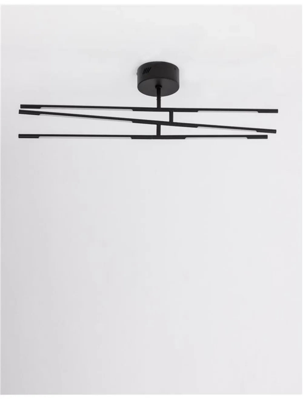 Plafoniera structura din Metal Negru si abajur din Acrilic Alb H25.5xL84cm IP20 32W 2304lm 3000k RACCIO