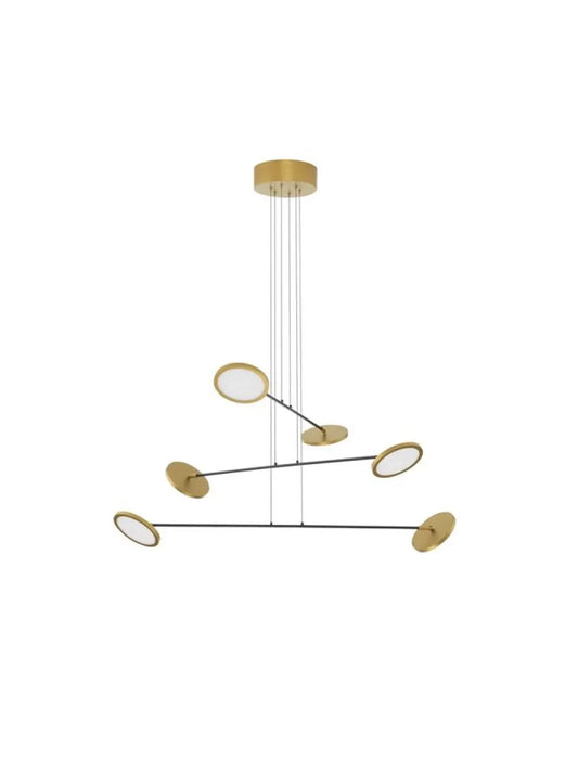 Candelabru structura din Metal Negru/Auriu si abajur din Acrilic Alb H120xL100cm IP20 47W 4306lm 3000k SCOPE