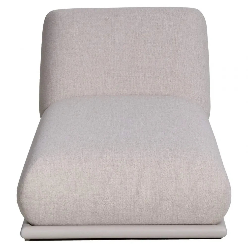 Sezlong de exterior din Stofa Bej si Metal Alb L196xH36cm Sullivan Richmond interiors