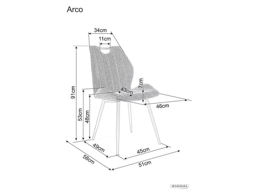 Set 2 scaune tapitat cu Stofa Brego Bej cu picioare din Metal Negru H91xL51xA43cm Arco