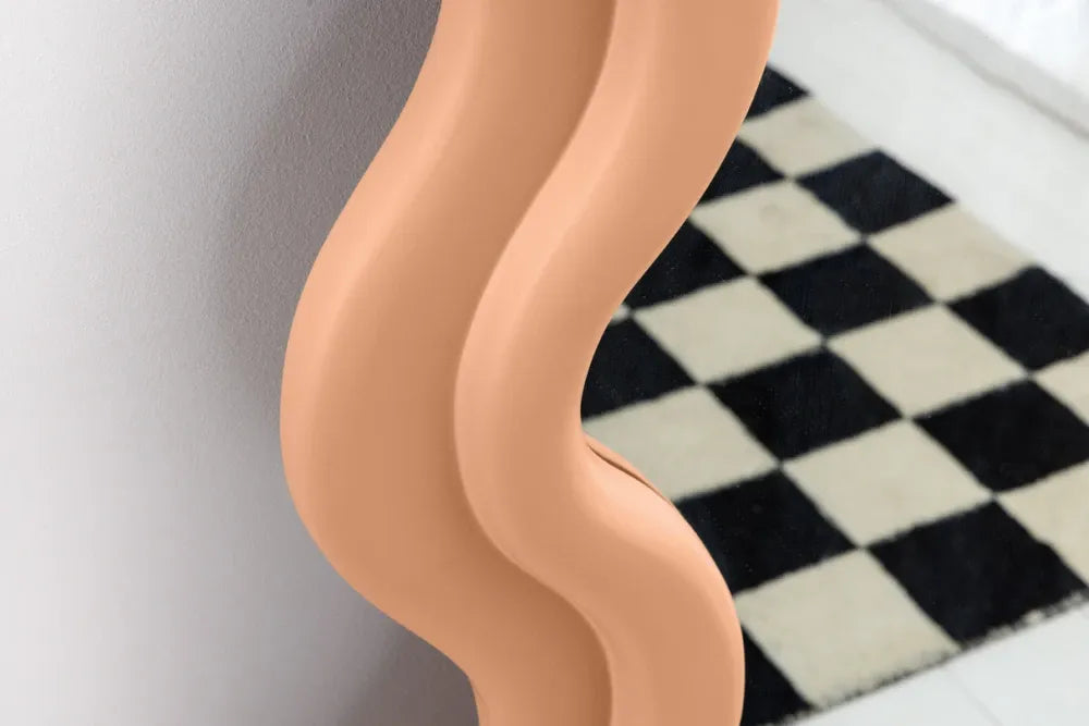 Oglinda cu rama din Poliuretan Roz piersica H160xL70cm Curvy