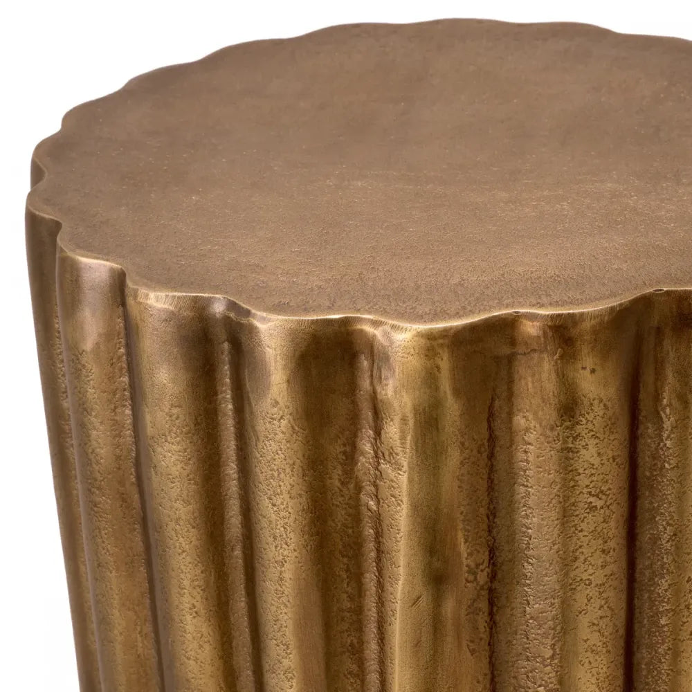 Masuta laterala Rotunda din Aluminiu Alama antichizata D33xH52.5cm Padua L Eichholtz