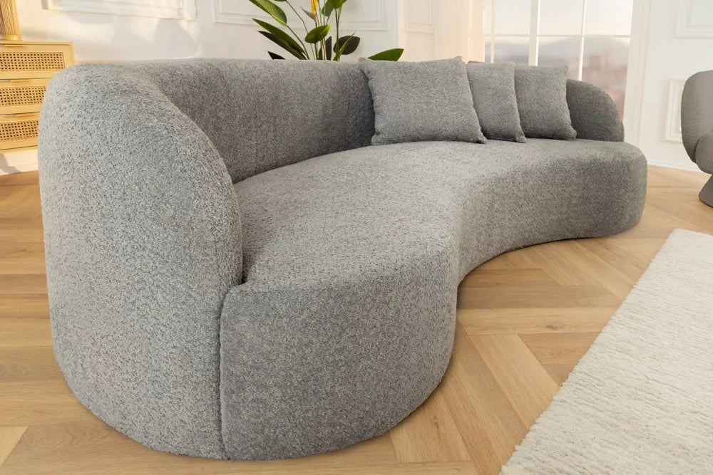 Canapea 3 locuri tapitat cu Stofa boucle Gri L229cm Atelier