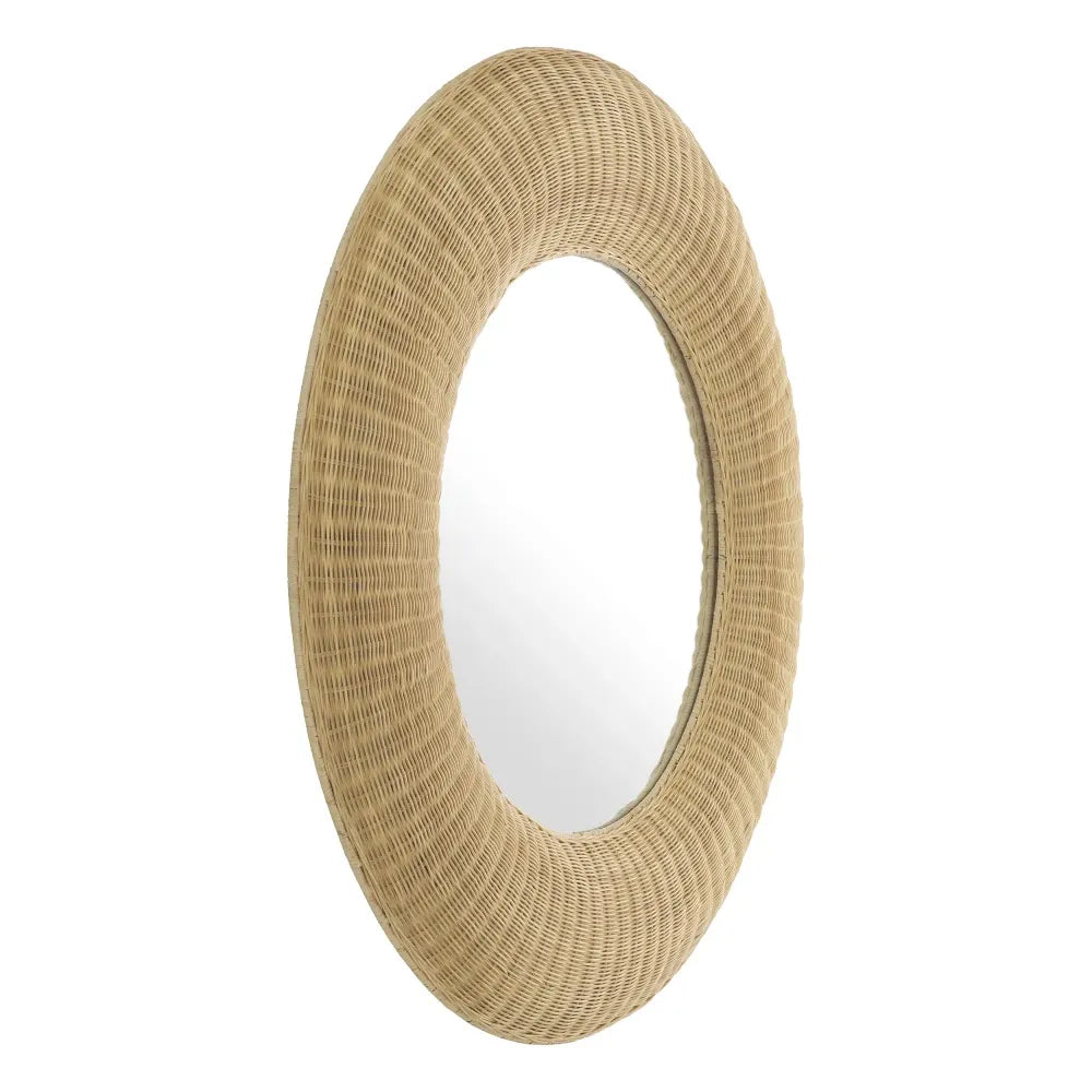 Oglinda cu rama din Ratan Maro deschis D120cm Idora Eichholtz