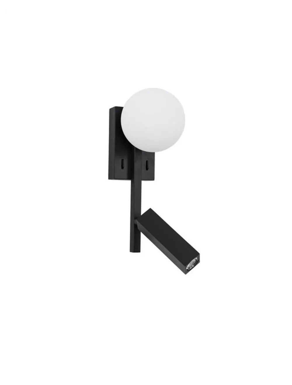 Aplica de perete structura din Metal Negru si abajur din Sticla Alb H26xL14cm IP20 8W 650lm 3200k JOLINE