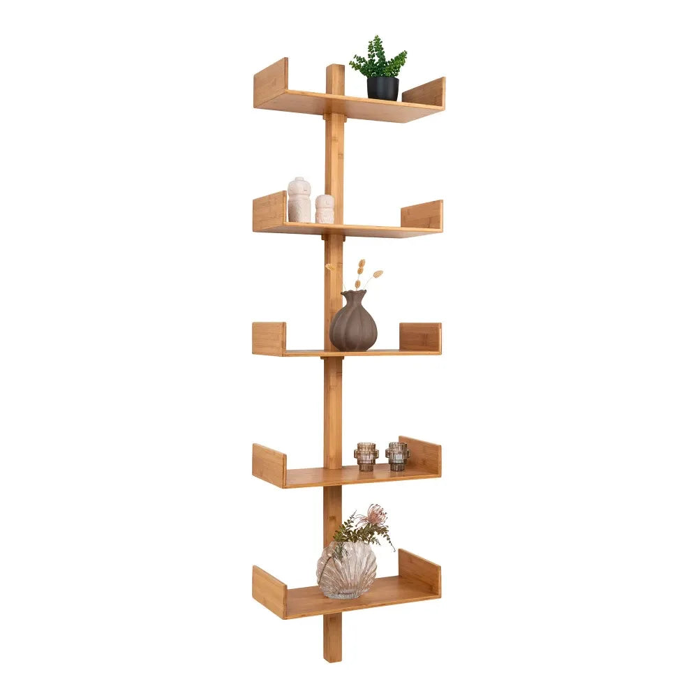 Raft de perete din Lemn de bambus Maro L50xH180cm Villa