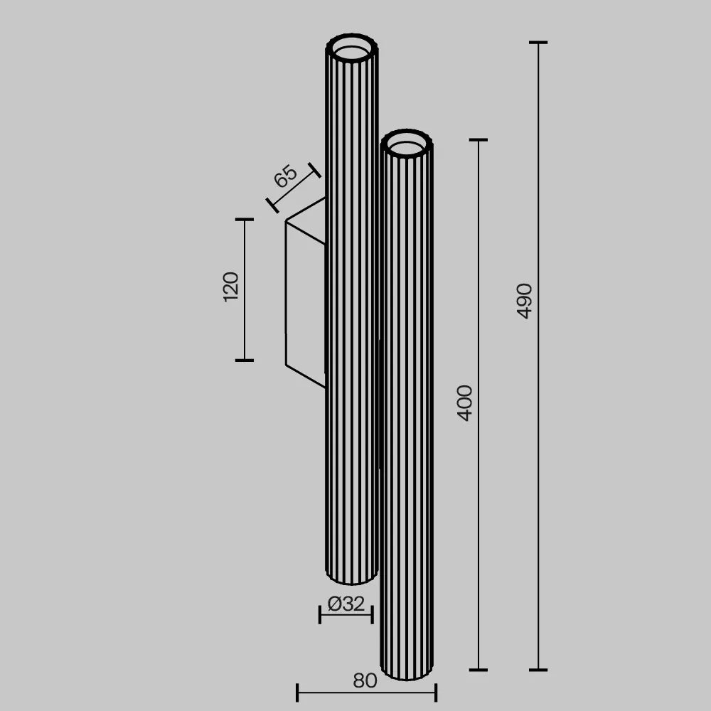 Aplica perete din Aluminiu Alb H49xD3.2cm Calipso