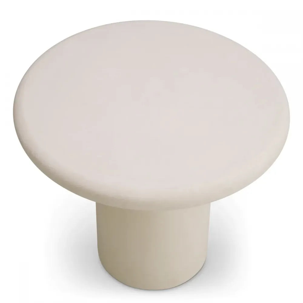Masuta laterala de exterior din Beton armat cu fibra de sticla Crem H59.5xD70cm Vitalis Eichholtz